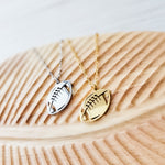 Football Pendant Necklace (Silver, Gold, or Black), 1 Total, Metal Blank 79 - 
