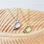 Football Pendant Necklace (Silver, Gold, or Black), 1 Total, Metal Blank 79 - 