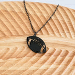 Football Pendant Necklace (Silver, Gold, or Black), 1 Total, Metal Blank 79 - 