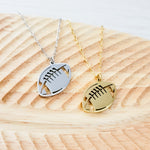 Football Pendant Necklace (Silver, Gold, or Black), 1 Total, Metal Blank 79 - 
