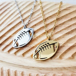 Football Pendant Necklace (Silver, Gold, or Black), 1 Total, Metal Blank 79 - 