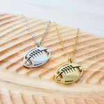 Football Pendant Necklace (Silver, Gold, or Black), 1 Total, Metal Blank 79 - 