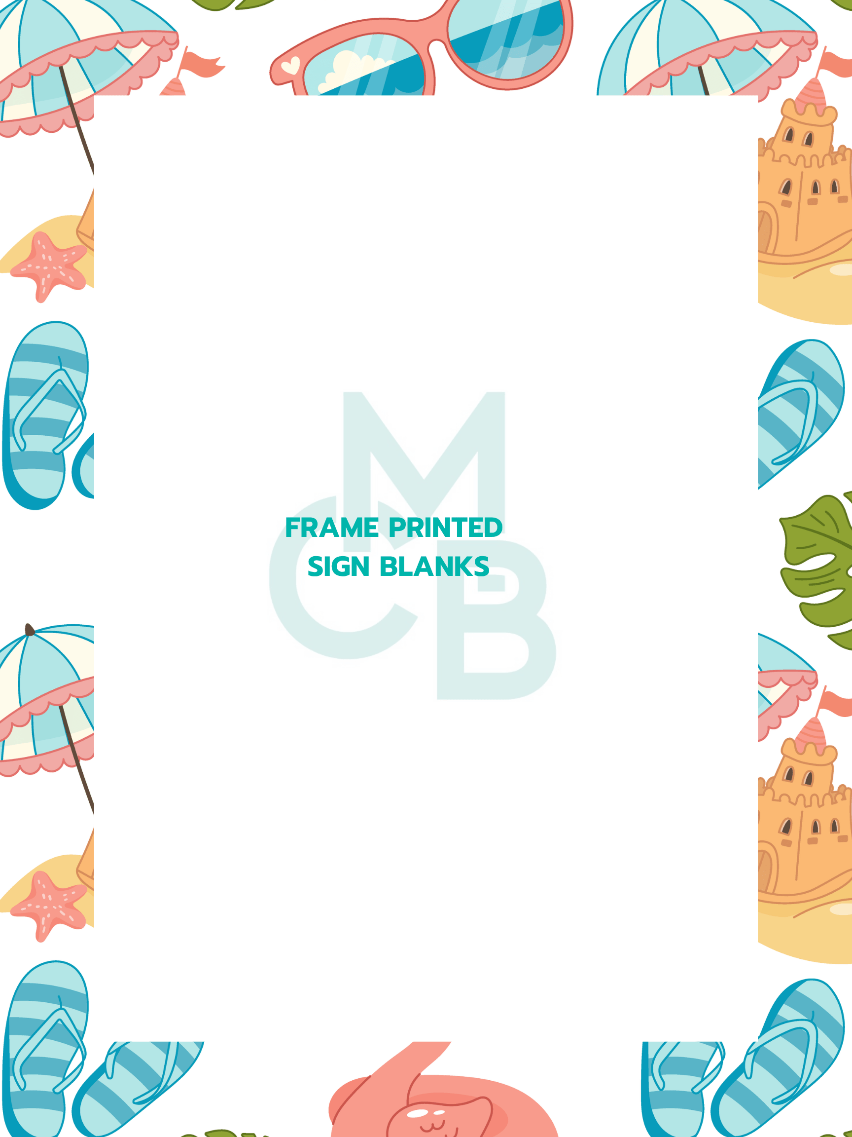 Frame Printed Acrylic Sign Blanks | At The Beach - Acrylic Blanks