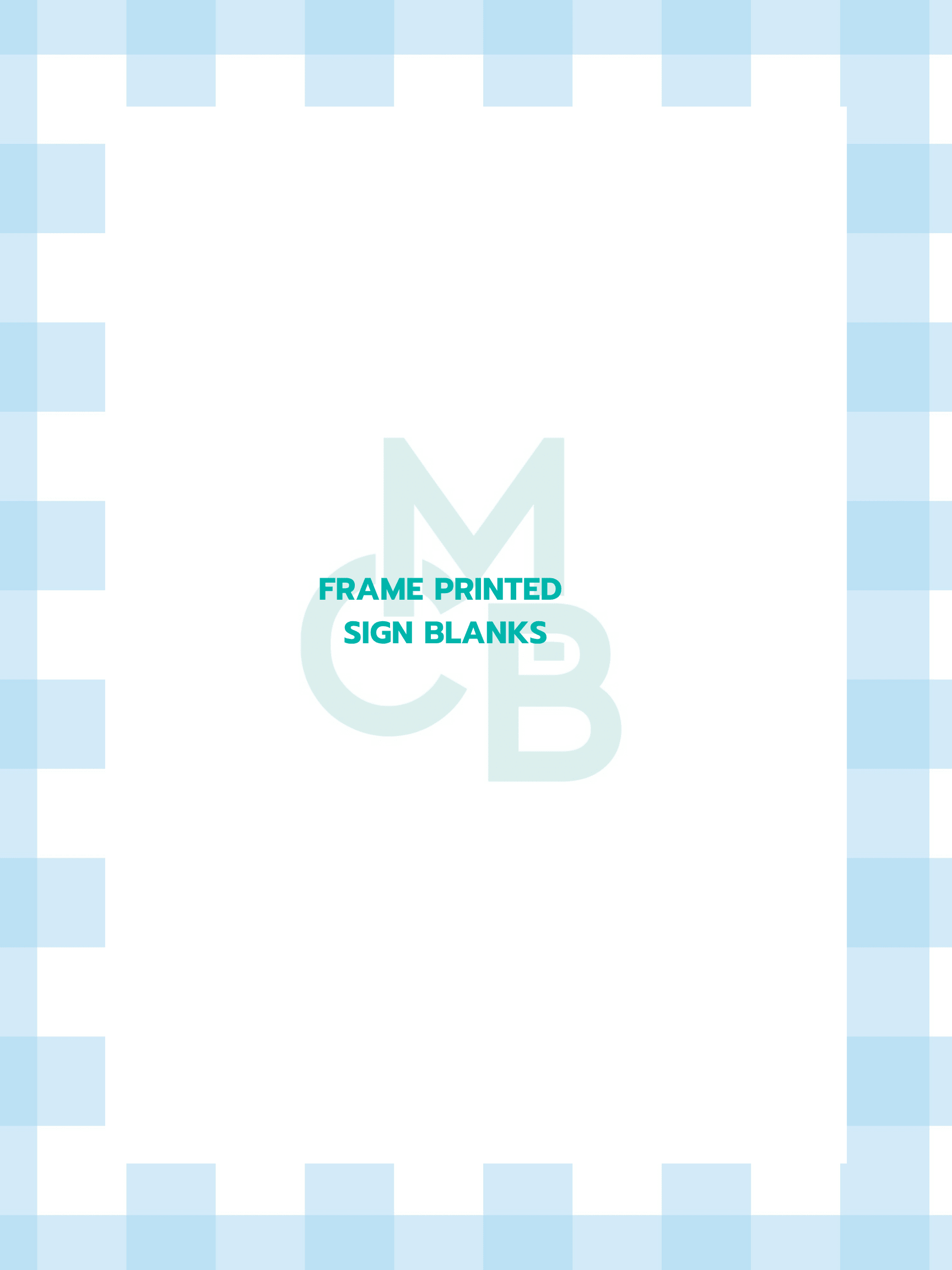 Frame Printed Acrylic Sign Blanks | Baby Blue Plaid - Acrylic Blanks