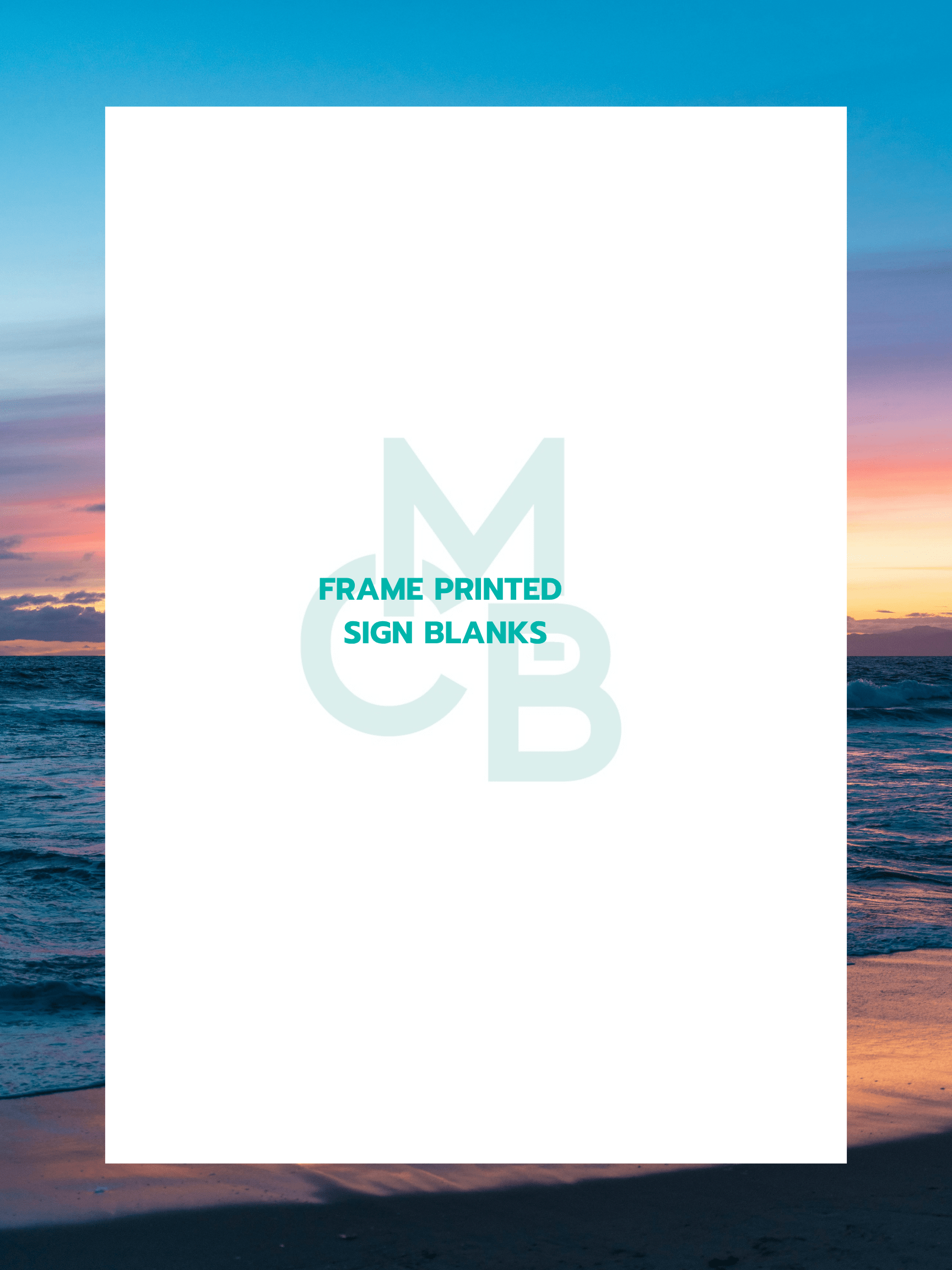 Frame Printed Acrylic Sign Blanks | Beach Sunset - Acrylic Blanks