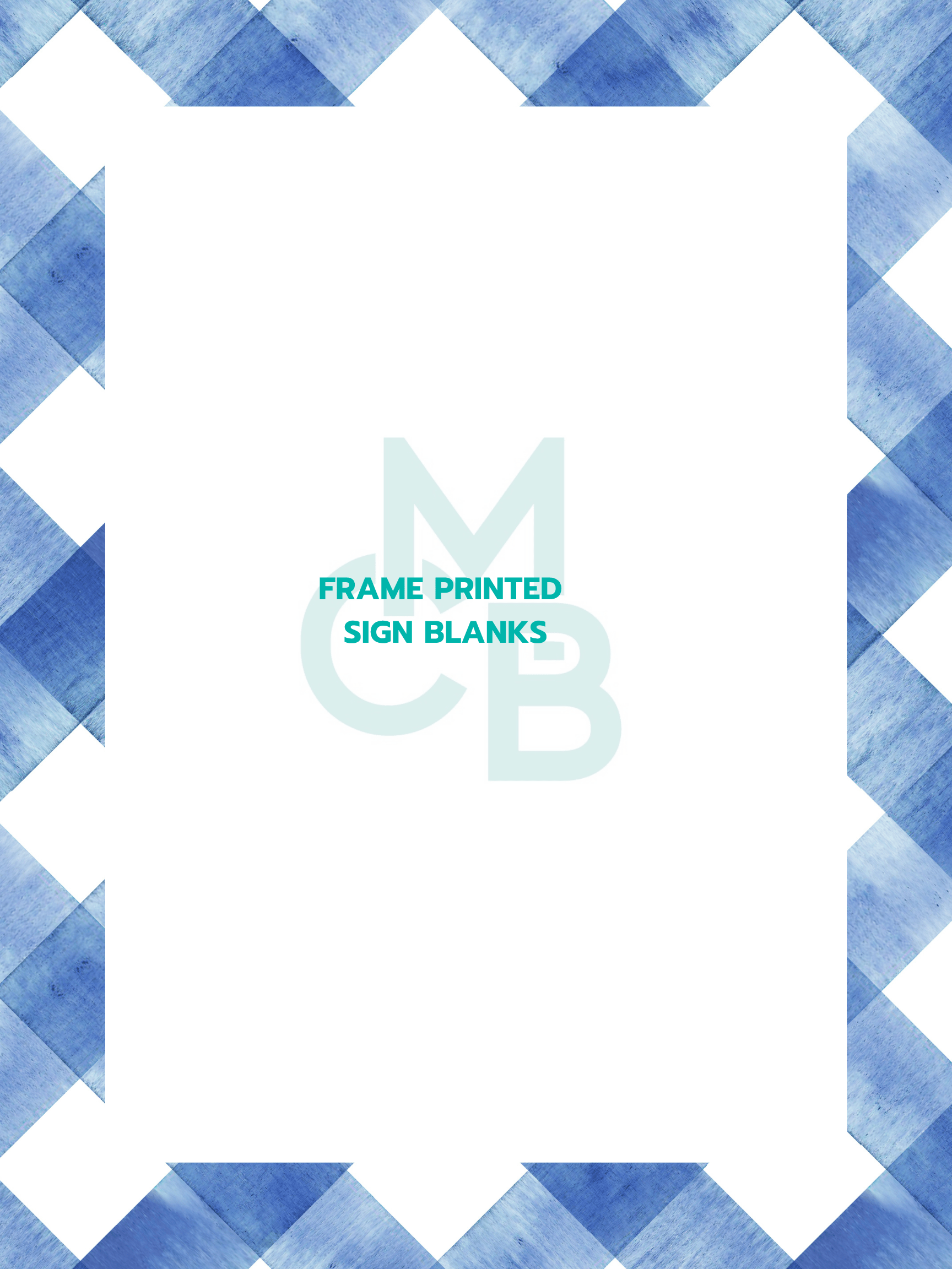 Frame Printed Acrylic Sign Blanks | Blue Plaid Diagonal - Acrylic Blanks