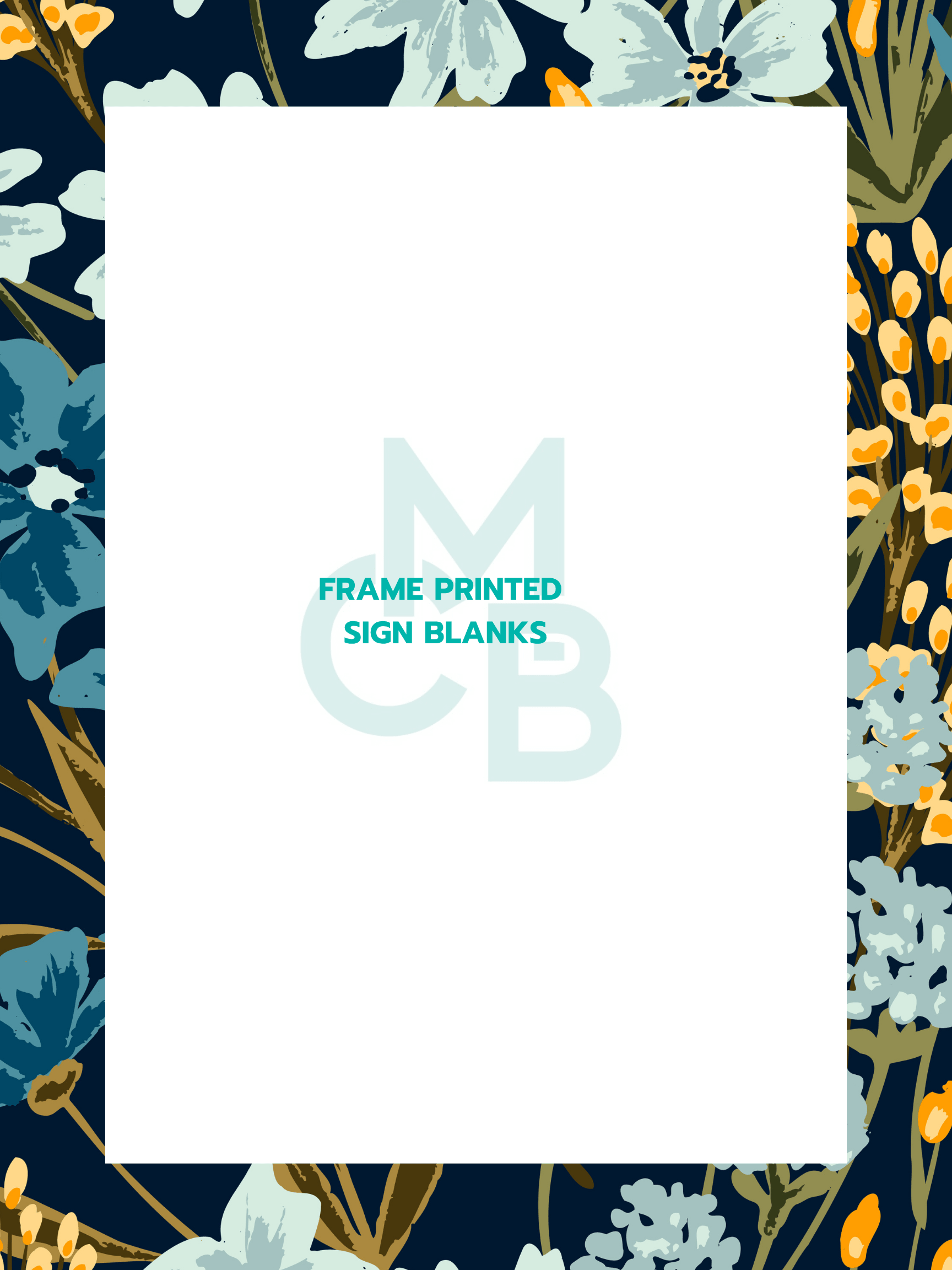 Frame Printed Acrylic Sign Blanks | Dark Abstract Floral - Acrylic Blanks