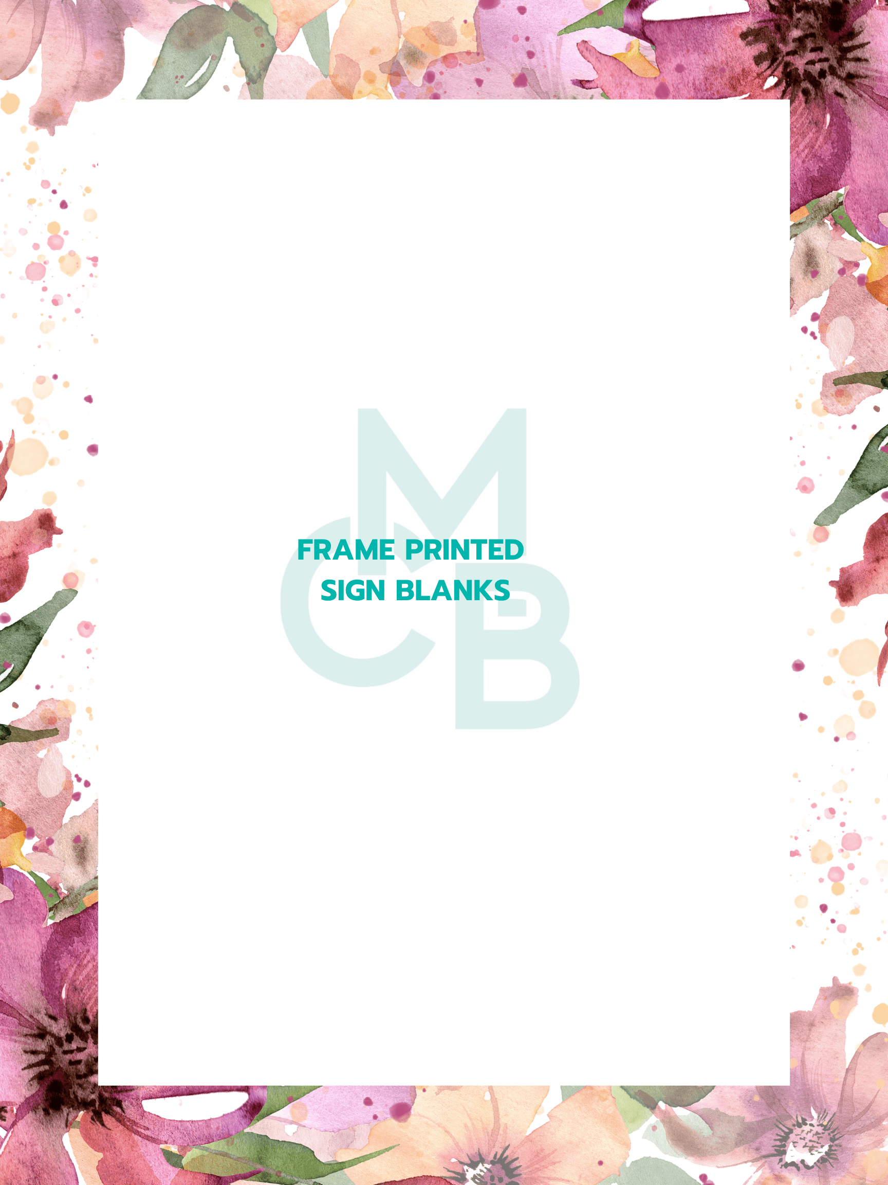 Frame Printed Acrylic Sign Blanks | Floral Corners - Acrylic Blanks