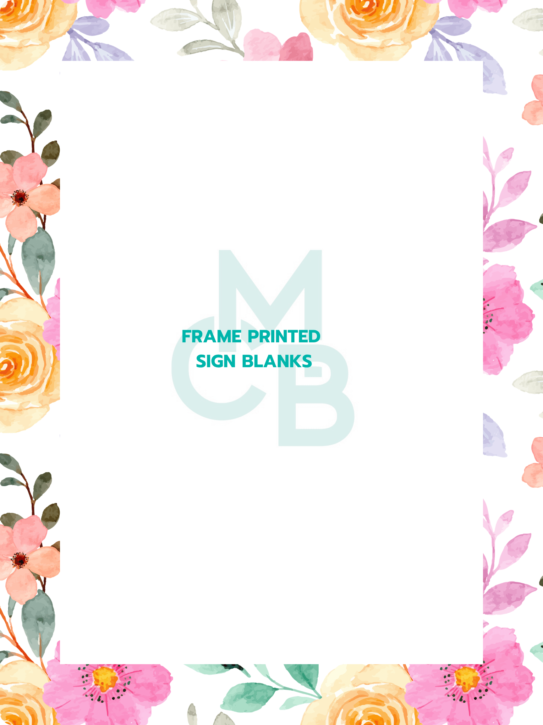 Frame Printed Acrylic Sign Blanks | Hot Pink Floral 1 - Acrylic Blanks