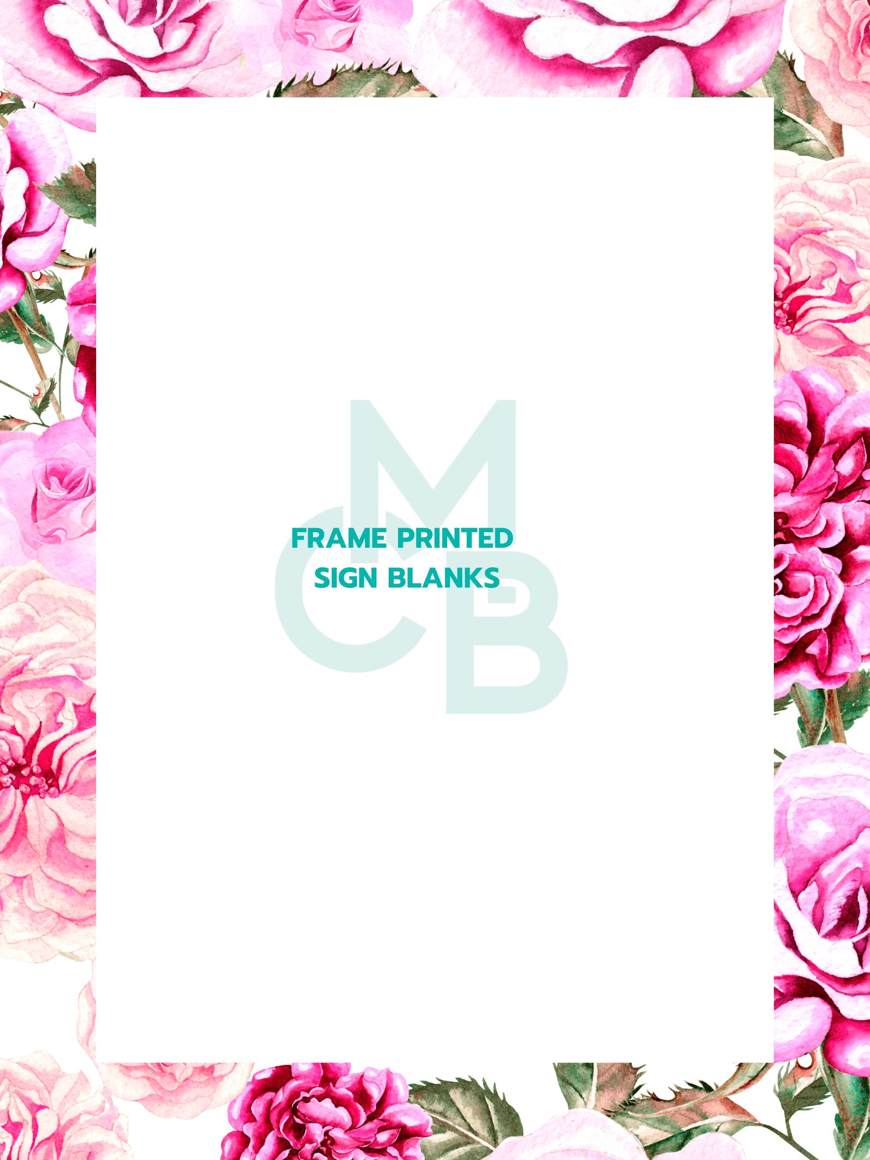 Frame Printed Acrylic Sign Blanks | Hot Pink Floral 2 - Acrylic Blanks