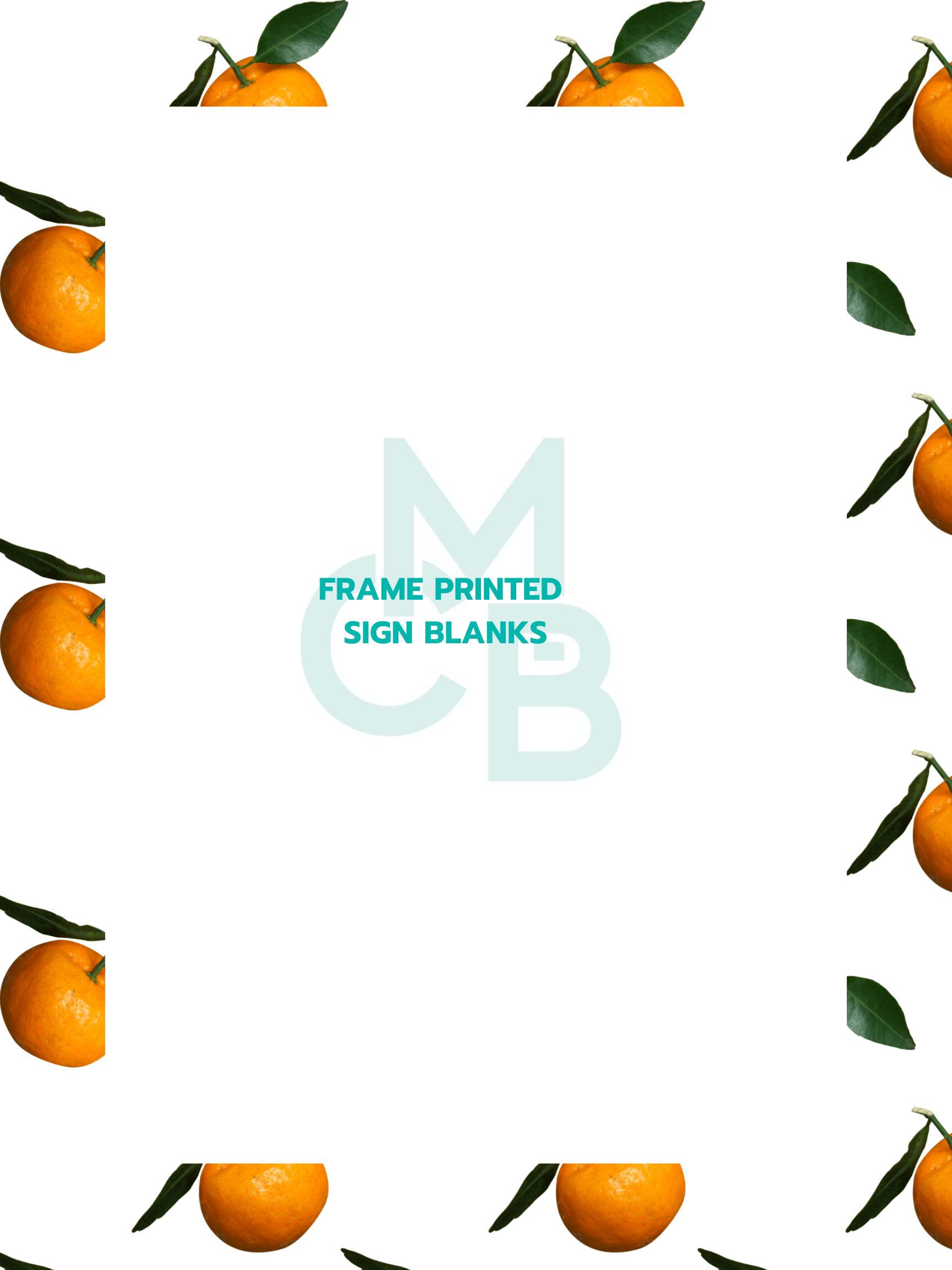 Frame Printed Acrylic Sign Blanks | Oranges - Acrylic Blanks