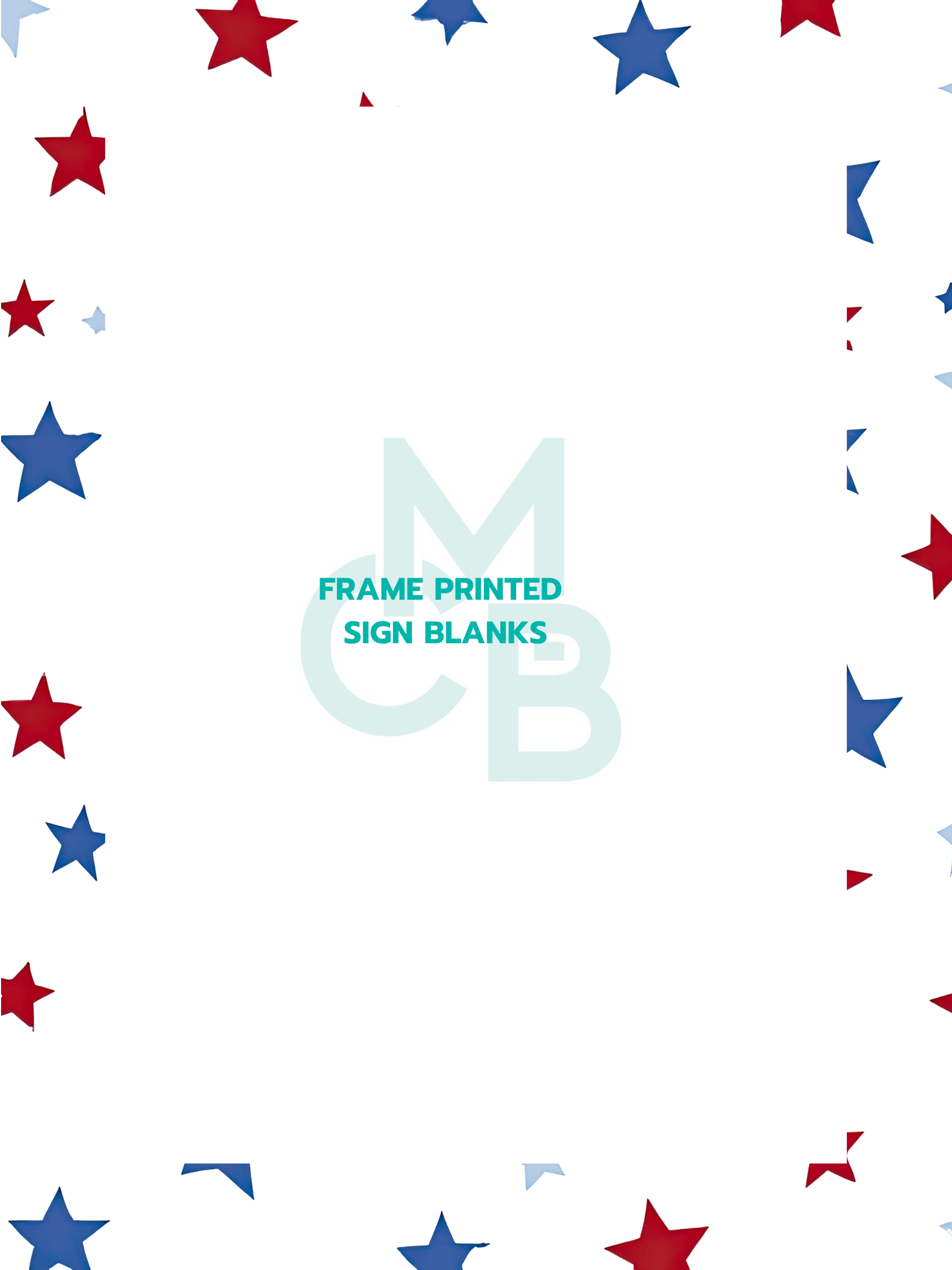 Frame Printed Acrylic Sign Blanks | Patriotic Stars - Acrylic Blanks