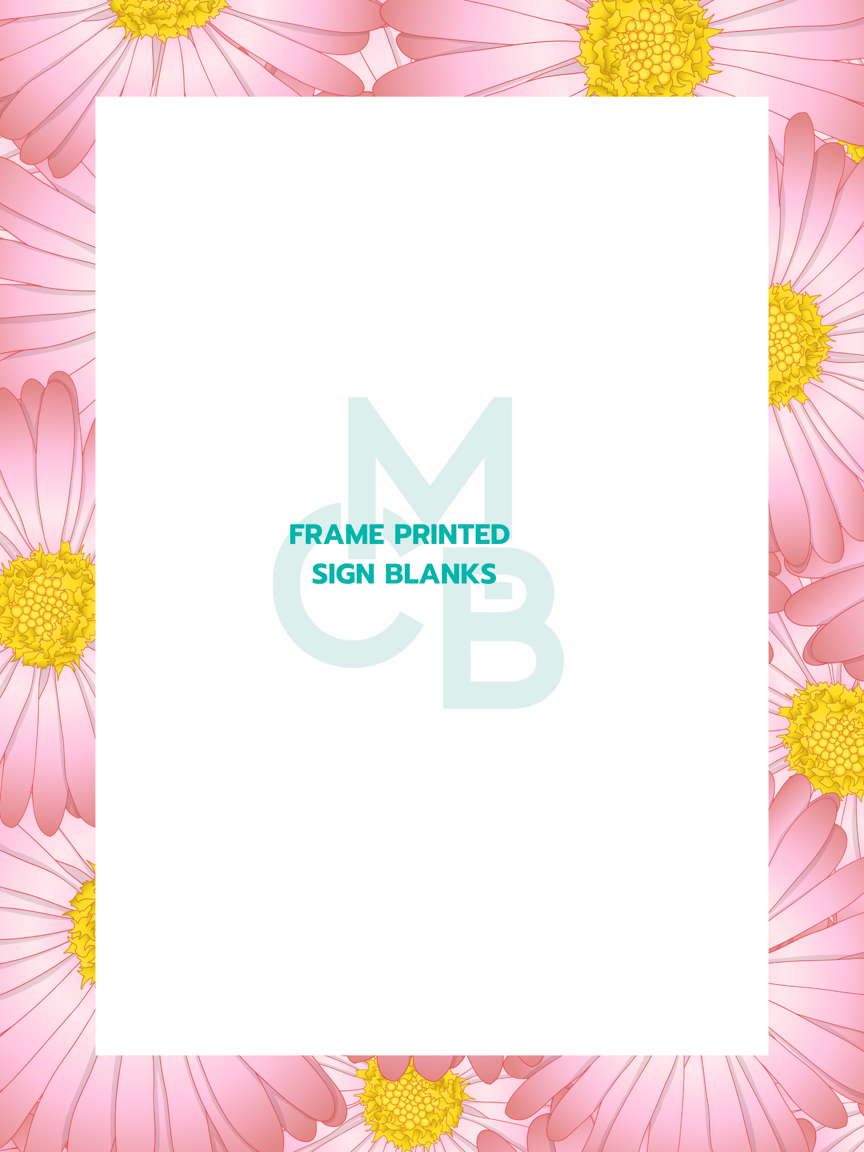 Frame Printed Acrylic Sign Blanks | Pink Daisy - Acrylic Blanks