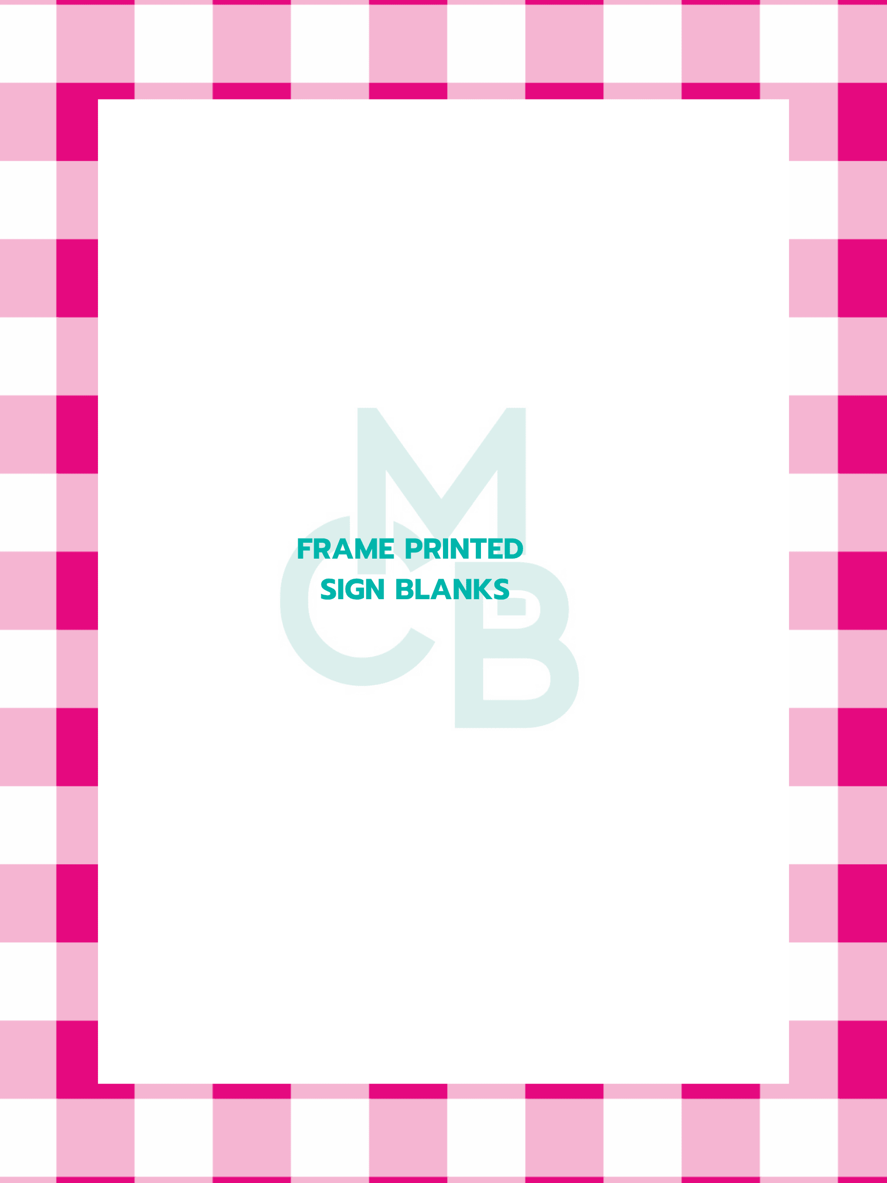 Frame Printed Acrylic Sign Blanks | Pink Plaid - Acrylic Blanks