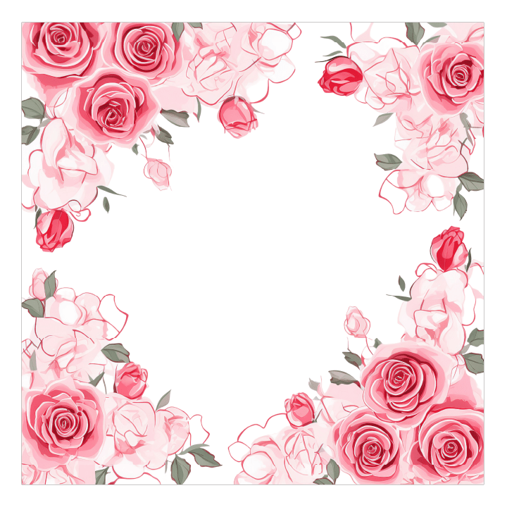 Frame Printed Acrylic Sign Blanks | Pink Roses Floral Square | Cut To Shape - Acrylic Blanks
