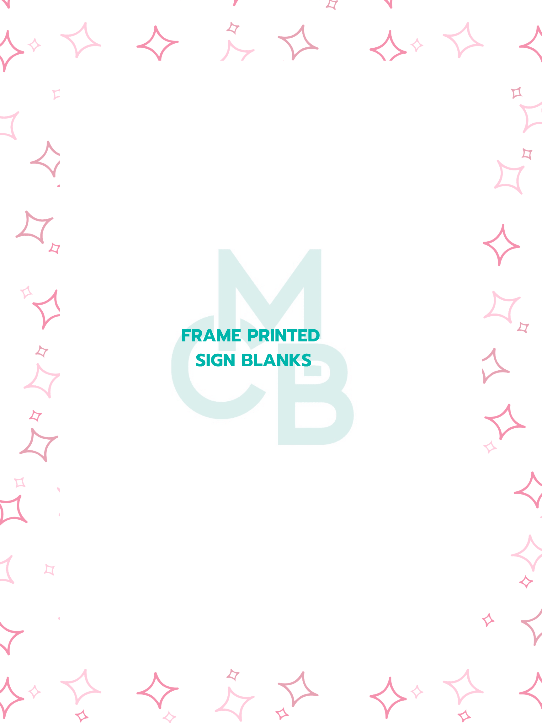 Frame Printed Acrylic Sign Blanks | Pink Stars - Acrylic Blanks