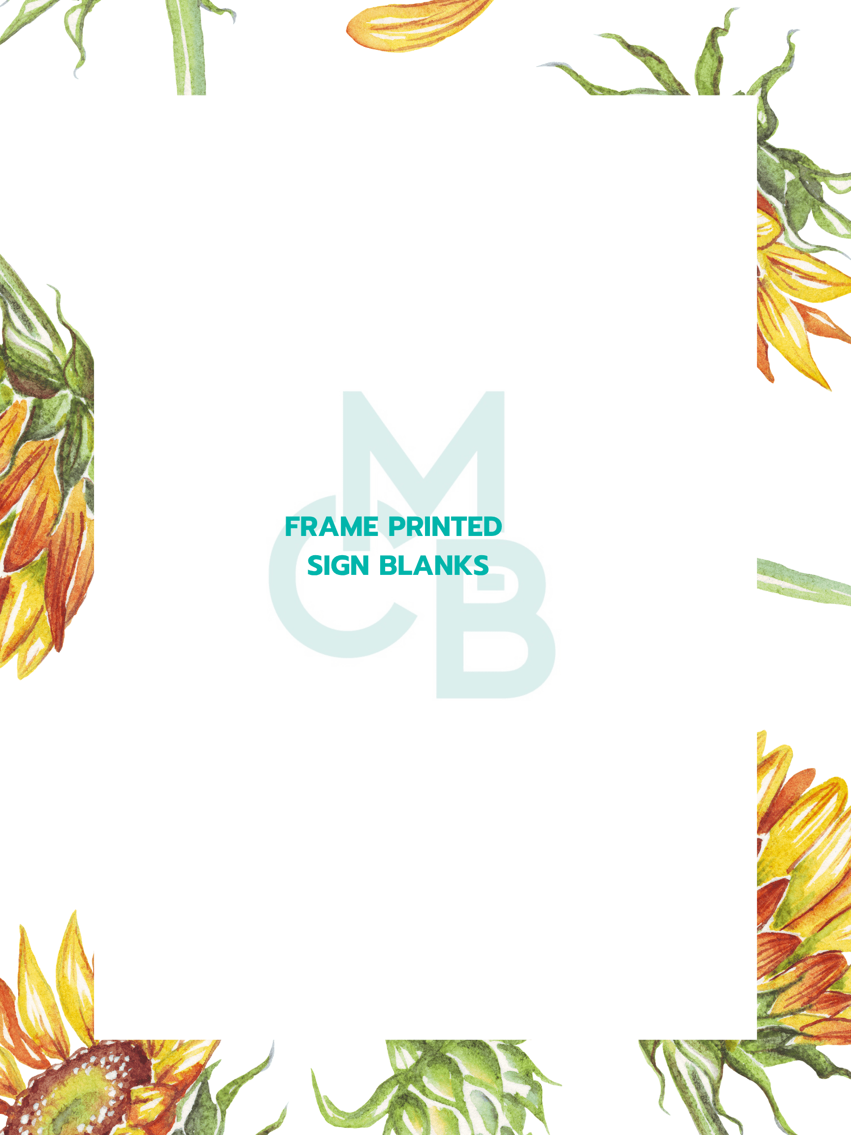 Frame Printed Acrylic Sign Blanks | Sunflowers - Acrylic Blanks