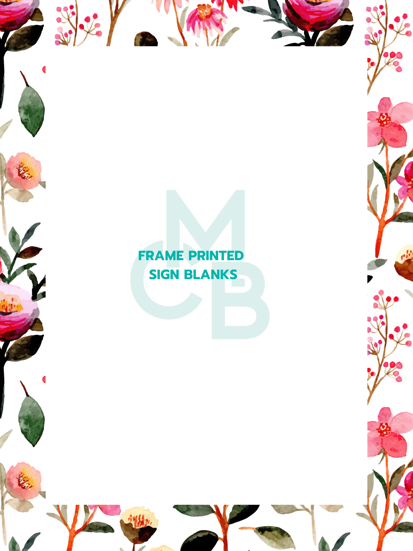 Frame Printed Acrylic Sign Blanks | Wildflowers - Acrylic Blanks