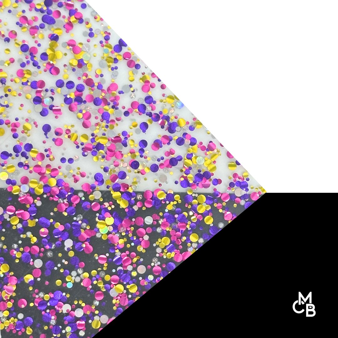 Fruit Punch Glitter Dots Cast Acrylic | Glitter Acrylic Sheet | CMB Acrylic