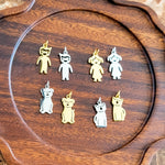 Girl Charms with Attached Jump Rings (Silver or Gold), 5 Total, Metal Blank 147 - 