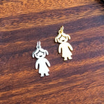 Girl Charms with Attached Jump Rings (Silver or Gold), 5 Total, Metal Blank 147 - 