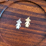 Girl Charms with Attached Jump Rings (Silver or Gold), 5 Total, Metal Blank 147 - 
