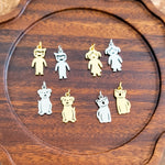 Girl Charms with Attached Jump Rings (Silver or Gold), 5 Total, Metal Blank 147 - 