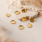 Gold 10mm Stainless Steel Charm Bezels, 10 Pieces, Charm 48 - 