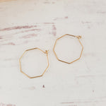 Gold 25mm Octagon Wine Hoop Stainless Steel Ear Wires, 10 Pieces, Hoop 46 - 