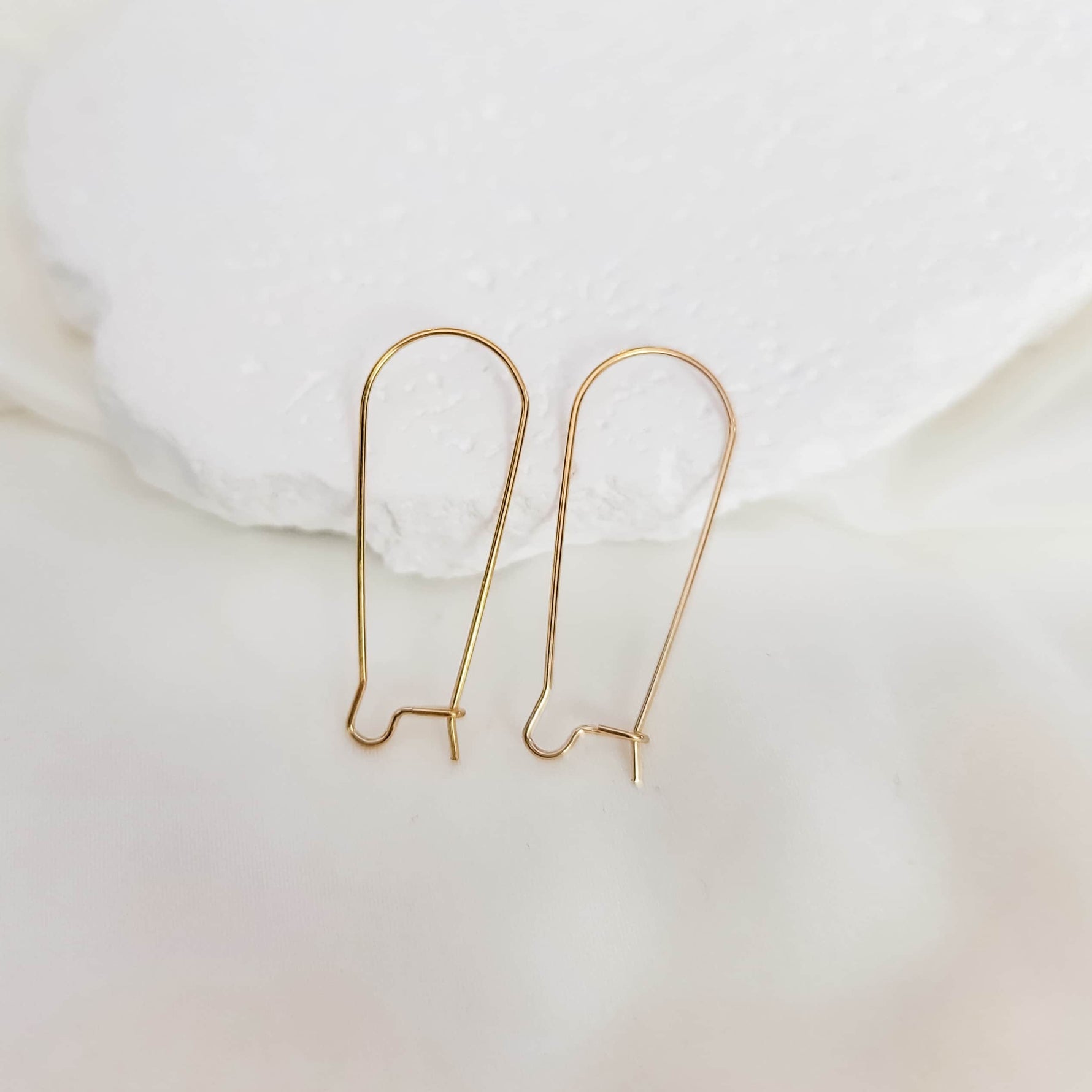Gold 33mm Kidney Ear Wires, 20 Pieces, Earring Hook 24 - 
