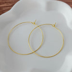 Gold 40mm Round Wine Hoop Stainless Steel Ear Wires, 10 Pieces, Hoop 32 - 