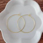 Gold 40mm Round Wine Hoop Stainless Steel Ear Wires, 10 Pieces, Hoop 32 - 