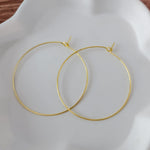 Gold 45mm Round Wine Hoop Stainless Steel Ear Wires, 10 Pieces, Hoop 34 - 