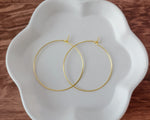 Gold 50mm Round Wine Hoop Stainless Steel Ear Wires, 10 Pieces, Hoop 36 - 
