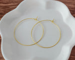 Gold 50mm Round Wine Hoop Stainless Steel Ear Wires, 10 Pieces, Hoop 36 - 