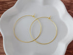 Gold 50mm Round Wine Hoop Stainless Steel Ear Wires, 10 Pieces, Hoop 36 - 