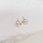 Gold 6mm Imitation Pearl Stud Connector with Stainless Steel Posts, 10 Pieces, Stud 74 - 