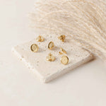 Gold 8mm Stainless Steel Stud Bezels (Regular, No Connector Loop), 10 Pieces, Stud 16 - 