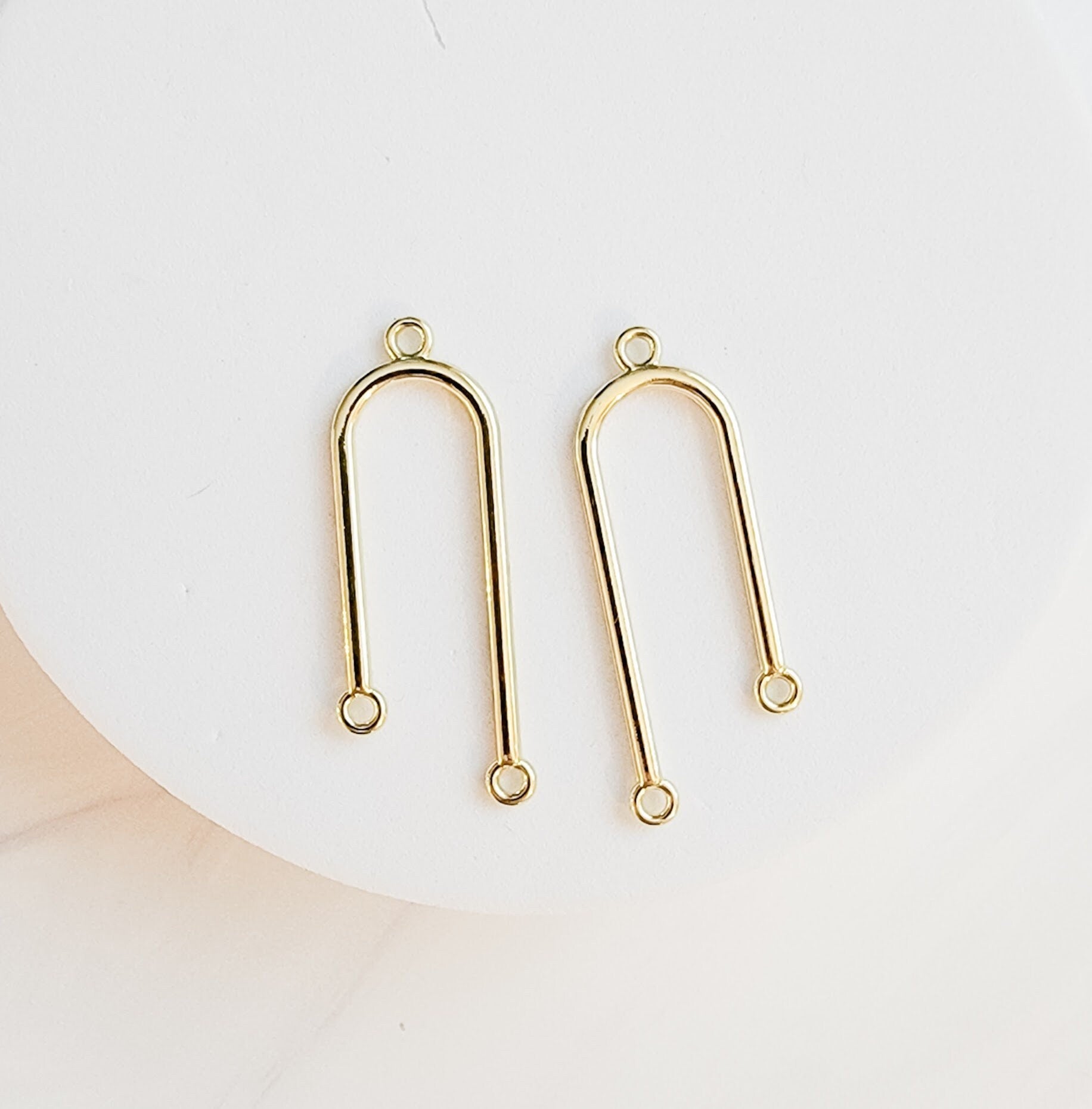 Gold Asymmetrical Alloy Arches, 10 Pieces, Connector 80 - 