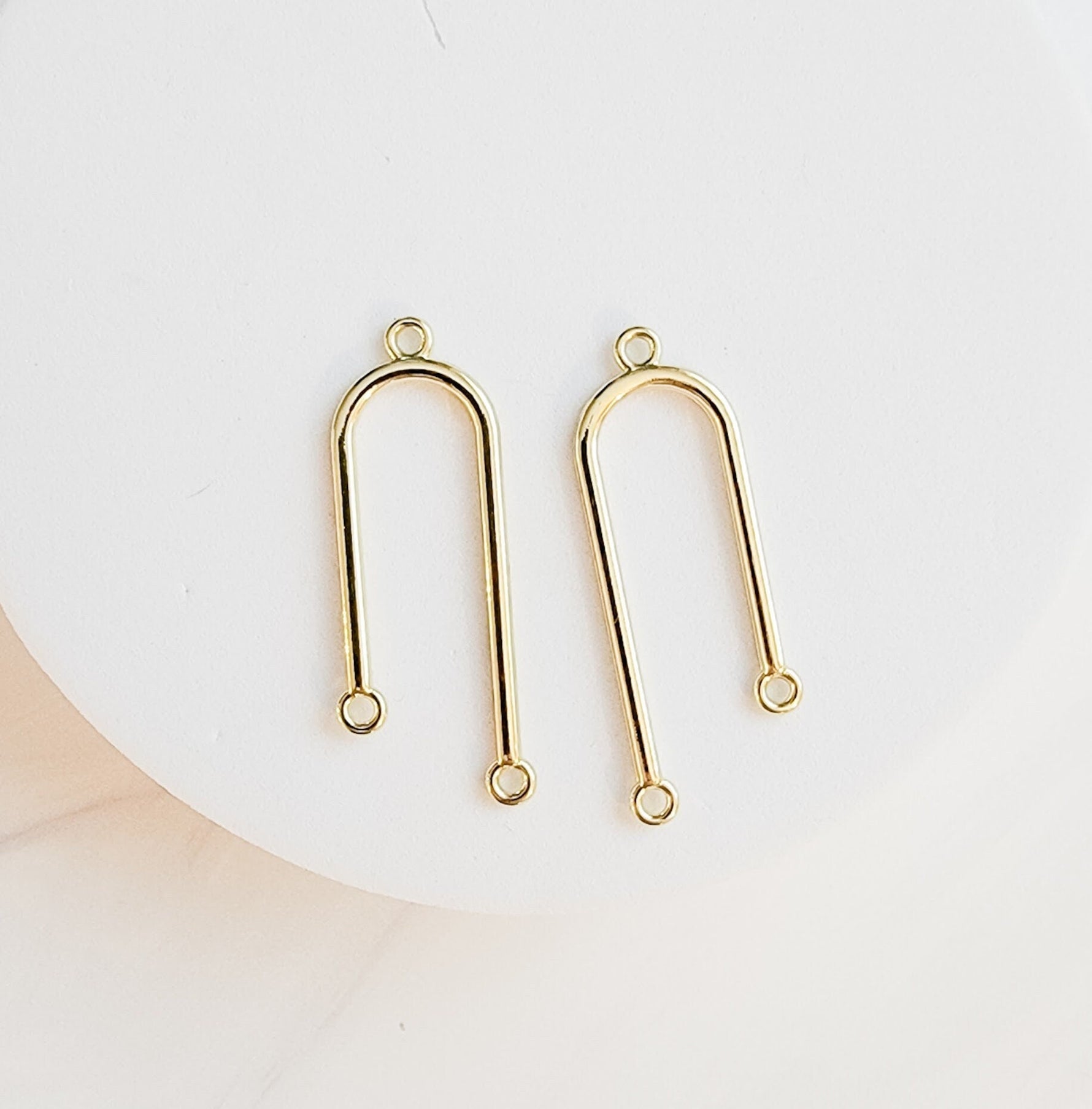 Gold Asymmetrical Alloy Arches, 10 Pieces, Connector 80 - 