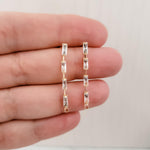 Gold Baguette Cubic Zirconia Cascade Studs with Loops (CZ), 10 Pieces, Stud 69 - 