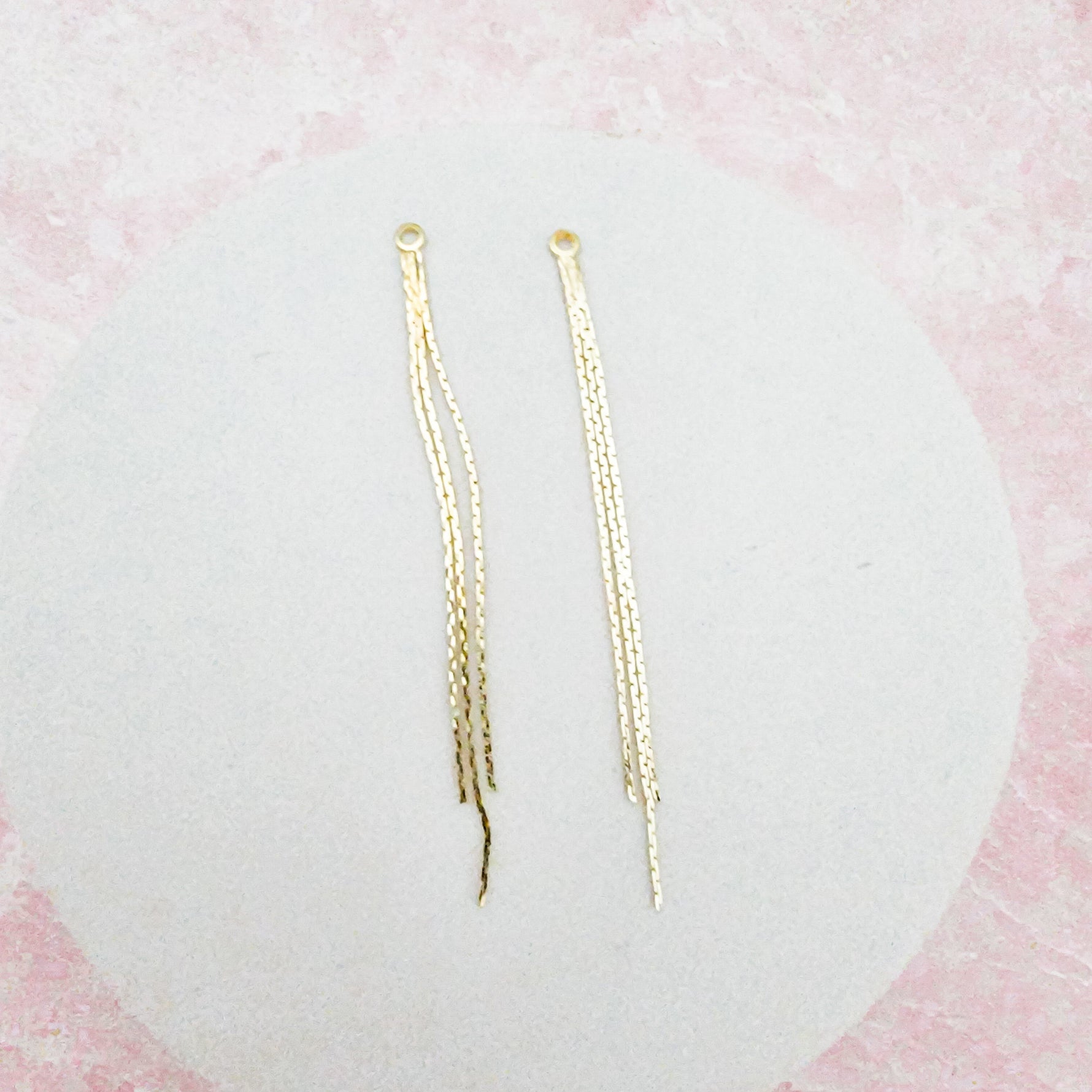 Gold Brass Triple Chain Pendant, 10 Pieces (3 Strands Per Piece), Charm 82 - 