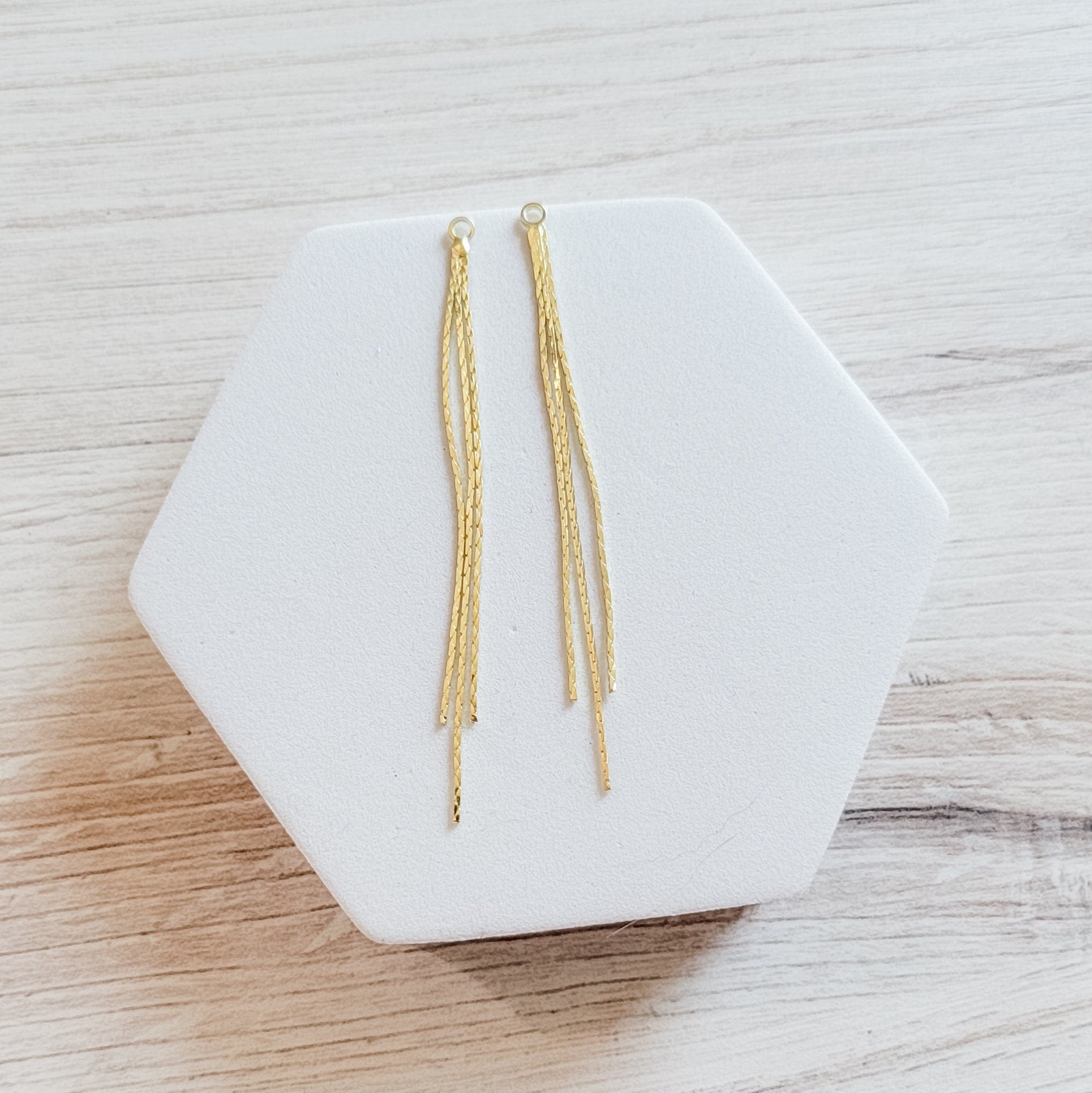 Gold Brass Triple Chain Pendant, 10 Pieces (3 Strands Per Piece), Charm 82 - 