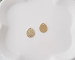 Gold Brushed Brass Tiny Teardrop Charms, 10 Pieces, Charm 102 - 