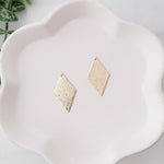 Gold Brushed Diamond Brass Charms, 10 Pieces, Charm 105 - 