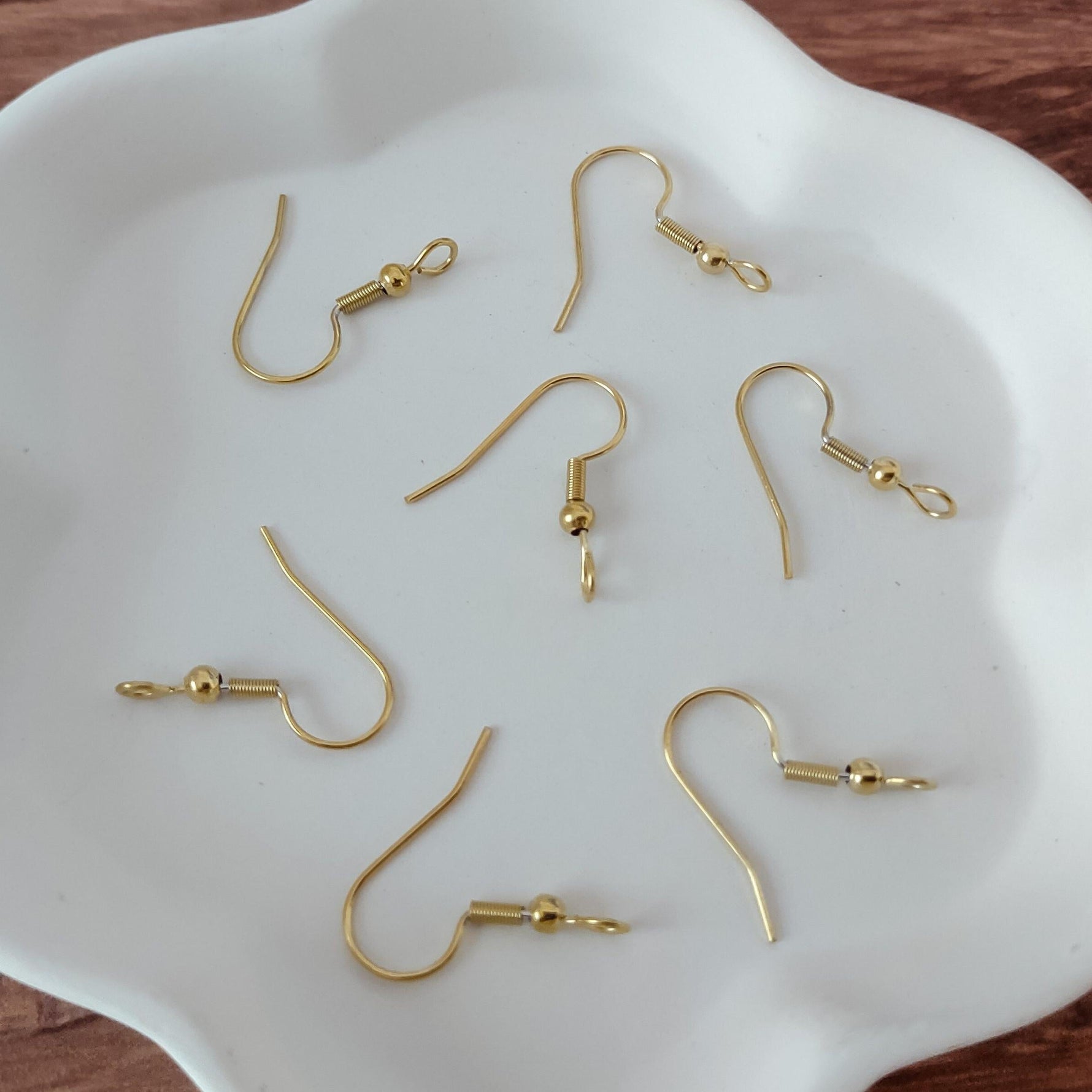 Gold Classic Forward - Facing Stainless Ear Wires, 20 Pieces, Earring Hook 9 - 