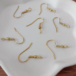 Gold Classic Forward - Facing Stainless Ear Wires, 20 Pieces, Earring Hook 9 - 