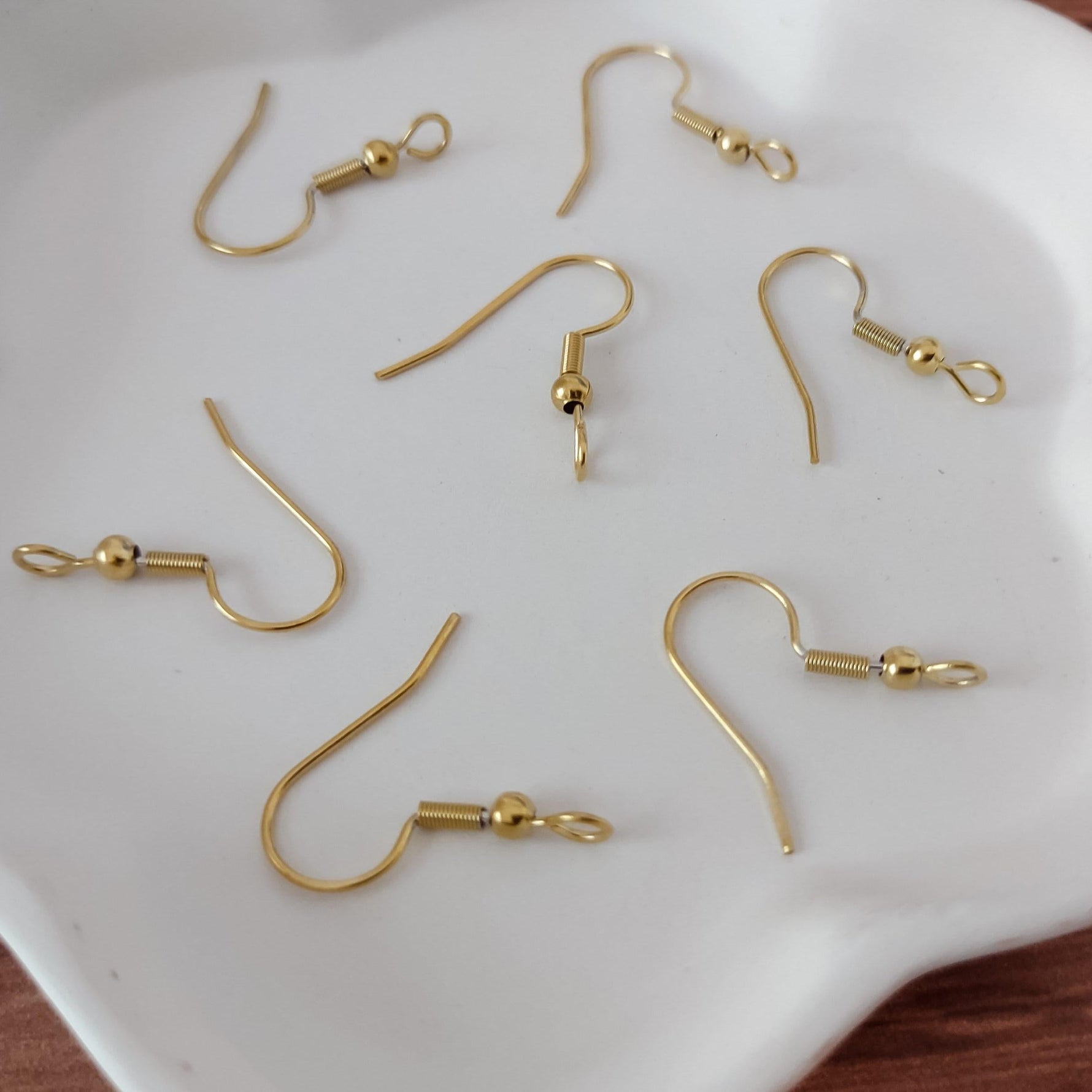 Gold Classic Forward - Facing Stainless Ear Wires, 20 Pieces, Earring Hook 9 - 