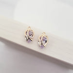 Gold Cubic Zirconia Tulip Charms, 10 Pieces, Charm 39 - 