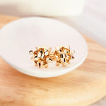 Gold Gift Box Stainless Steel Bow Stud Connector, 1 Pair, Bow 21 - 